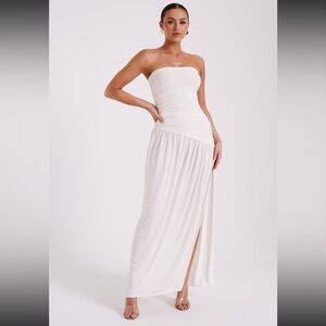 MESHKI Bex Strapless Slinky Maxi Dress